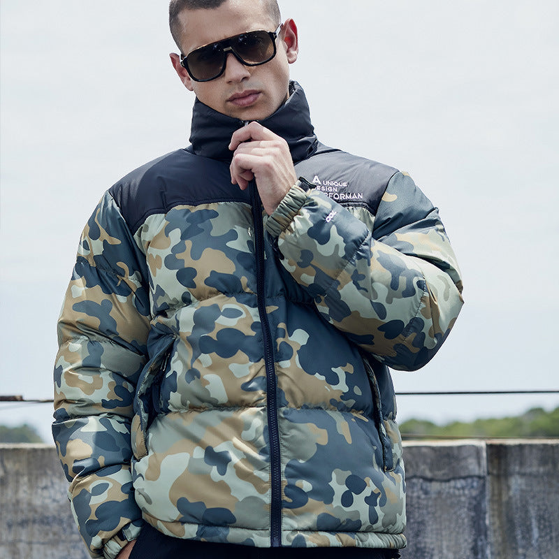 Stand-up Collar Camouflage Warm Cotton Coat