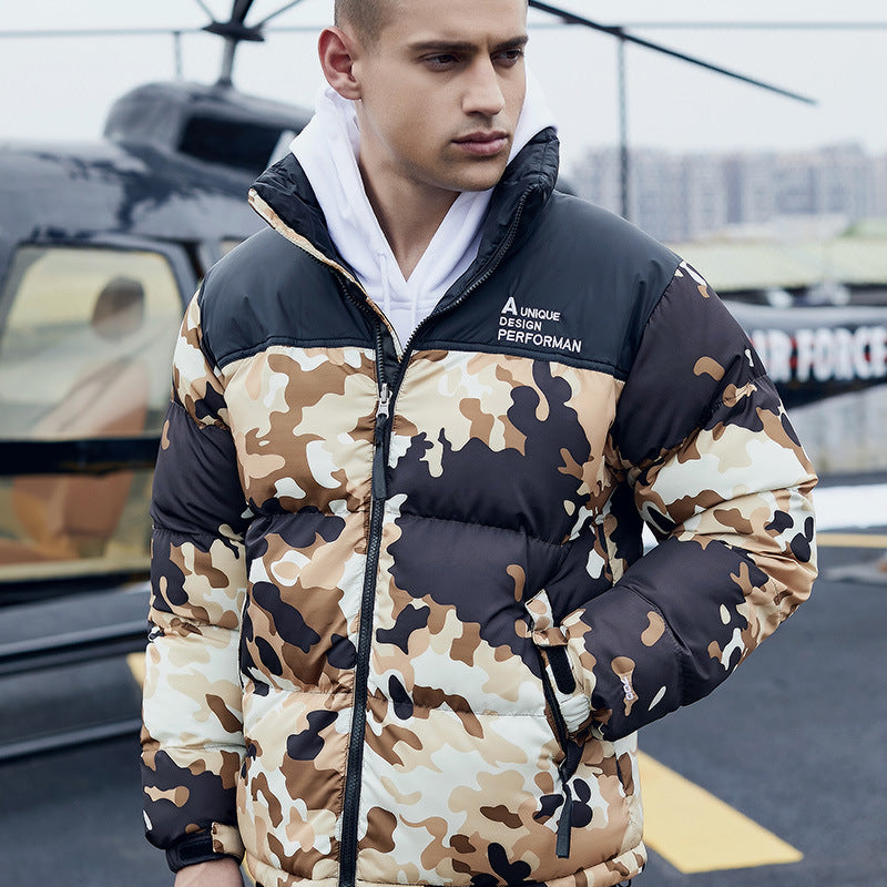 Stand-up Collar Camouflage Warm Cotton Coat
