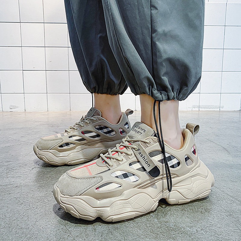 Men's Shoes Spring New Sports And Leisure Men's Korean Version Of The Trend Of Wild Increase Hong Kong Style Ins Old Fashion Shoes