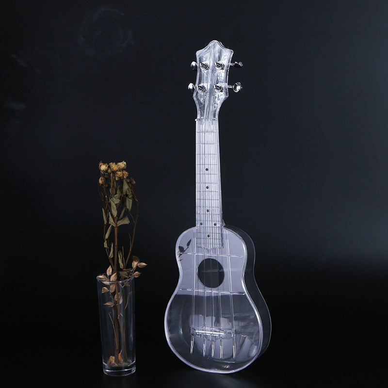 21-inch Transparent Plastic Ukulele Four-string Small Guitar Beginner Musical Instrument