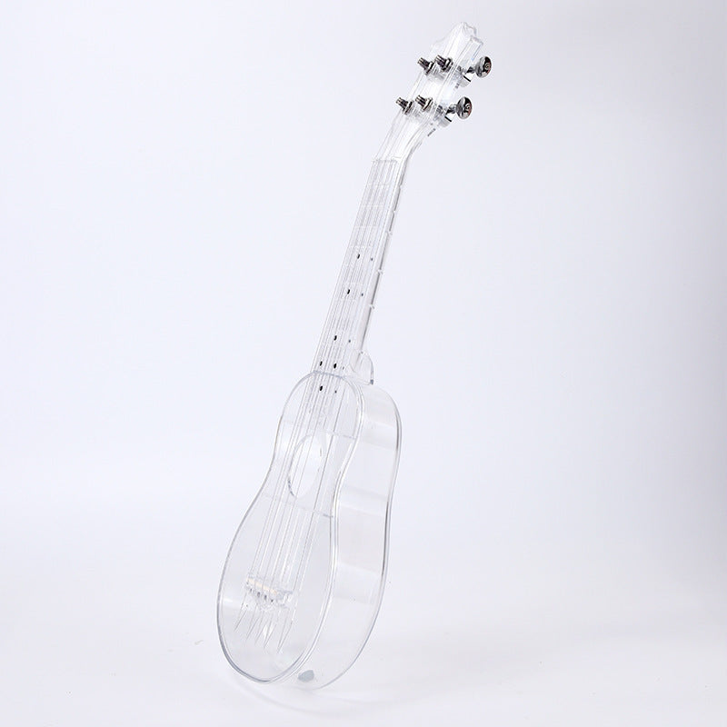 21-inch Transparent Plastic Ukulele Four-string Small Guitar Beginner Musical Instrument