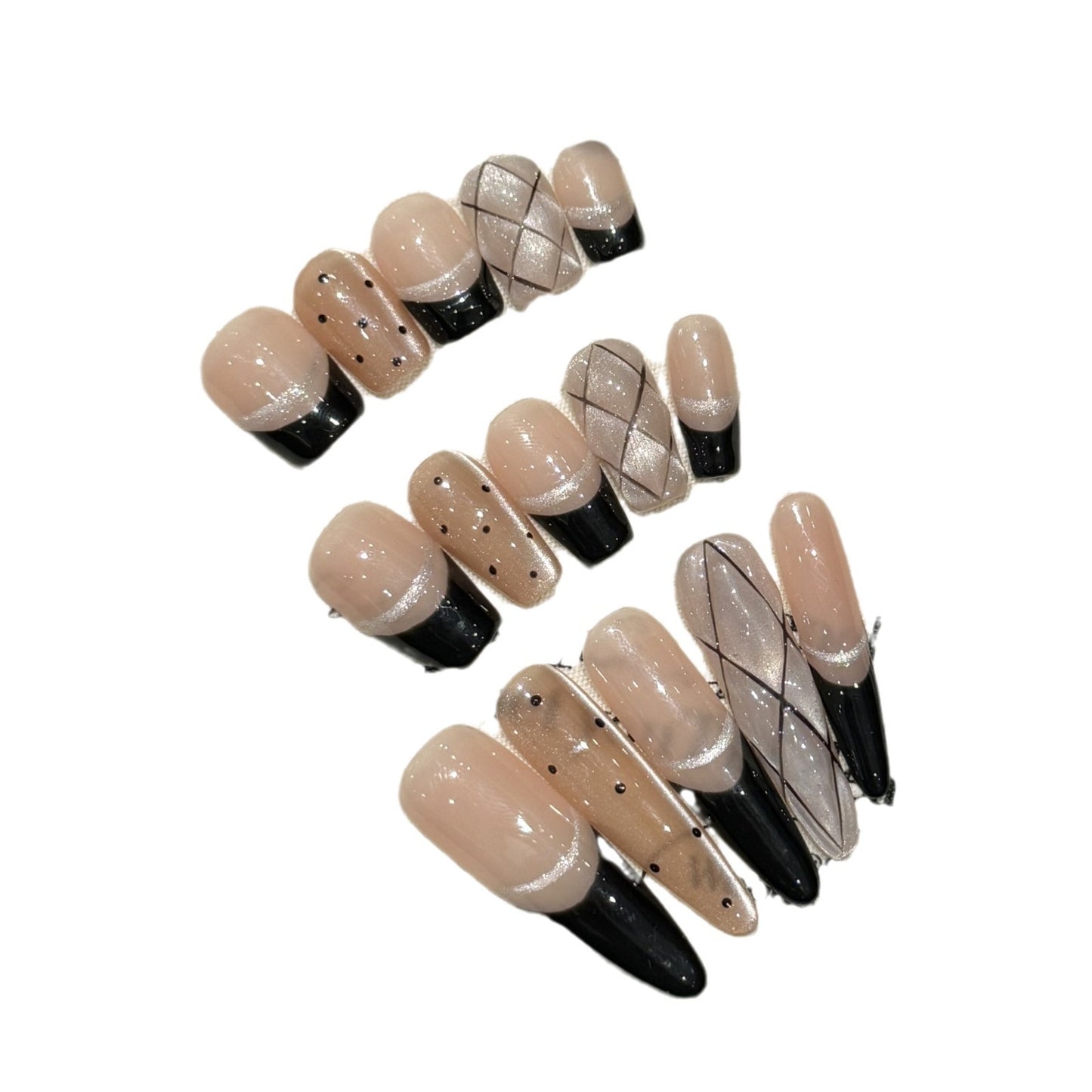 French Black Edge Classic Style Handmade Wearable Manicure