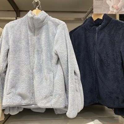 Coral Fleece Cardigan Stand Collar Jacket Warm Coat