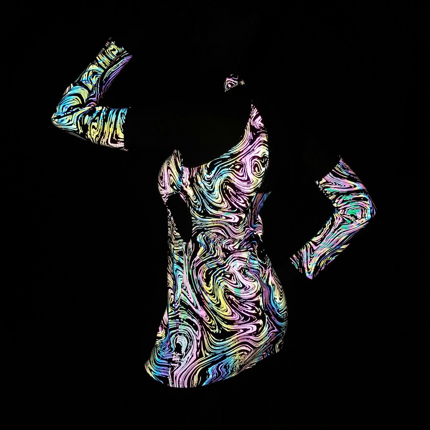 Hollow-out Halter Colorful Reflective Dress European And American