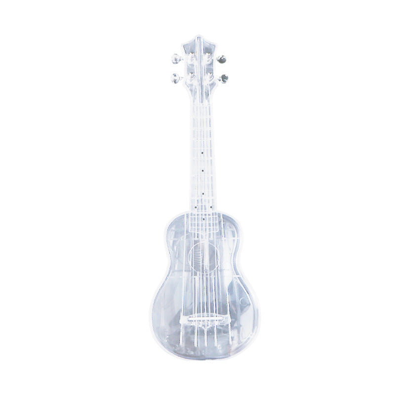 21-inch Transparent Plastic Ukulele Four-string Small Guitar Beginner Musical Instrument