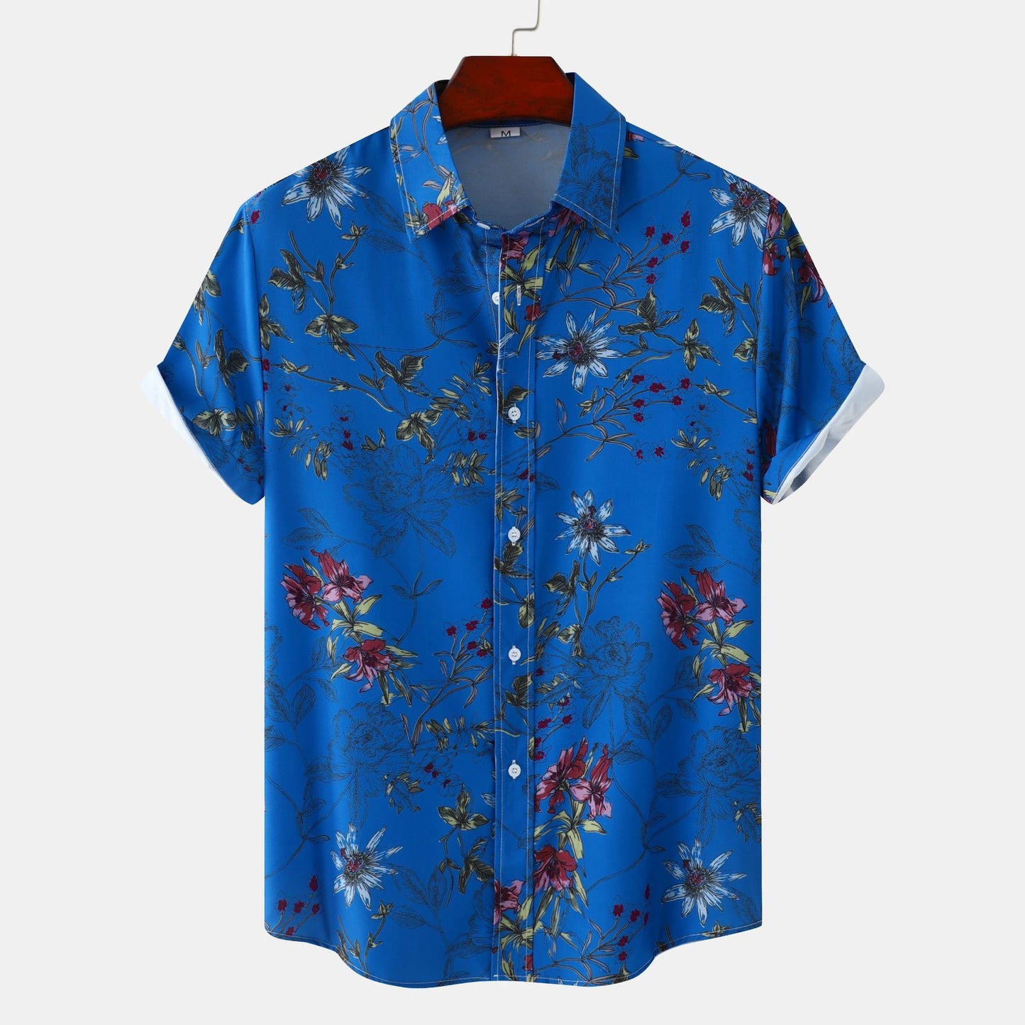 Floral Men's Casual Short Sleeve Printed Shirt