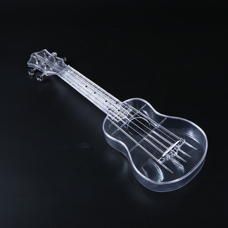 21-inch Transparent Plastic Ukulele Four-string Small Guitar Beginner Musical Instrument