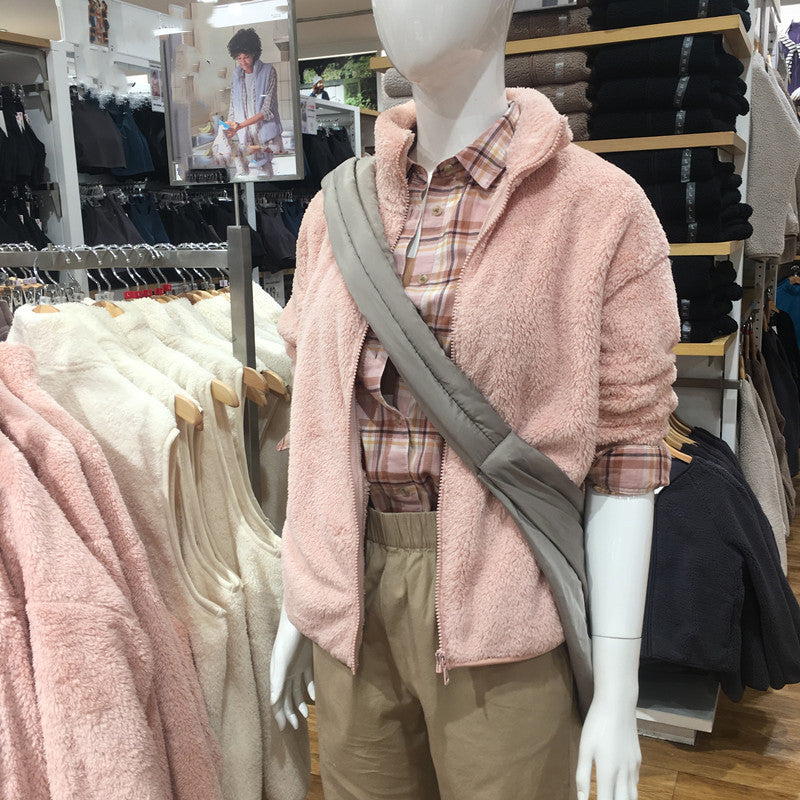Coral Fleece Cardigan Stand Collar Jacket Warm Coat
