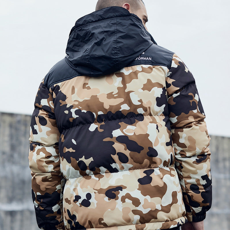 Stand-up Collar Camouflage Warm Cotton Coat