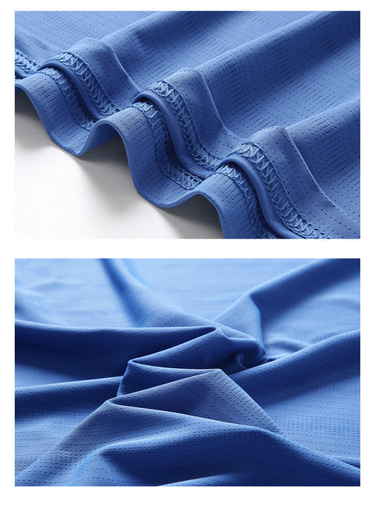 Large Size Ice Silk Short Sleeve T-shirt Quick Drying Clothes Summer Thin
