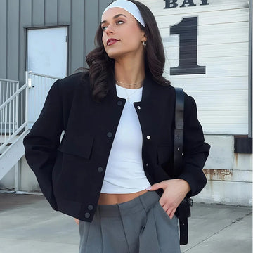 HXAO Women's Jackets Coat Demi-Season New In Bomber Jackets.