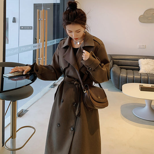 British Style Temperament Loose Commuter Windbreaker Women
